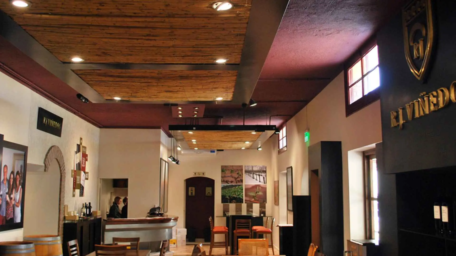 The interior of the Rj Viñedos winery, quite a modern setting for a building that's almost a century  old.