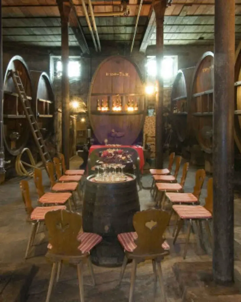 Bott Freres tasting experience in cellar.webp