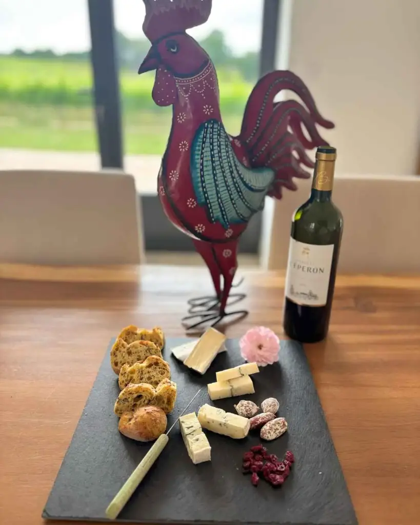 France, Bordeaux, Château L'Eperon - Wine tasting with selected cheeses