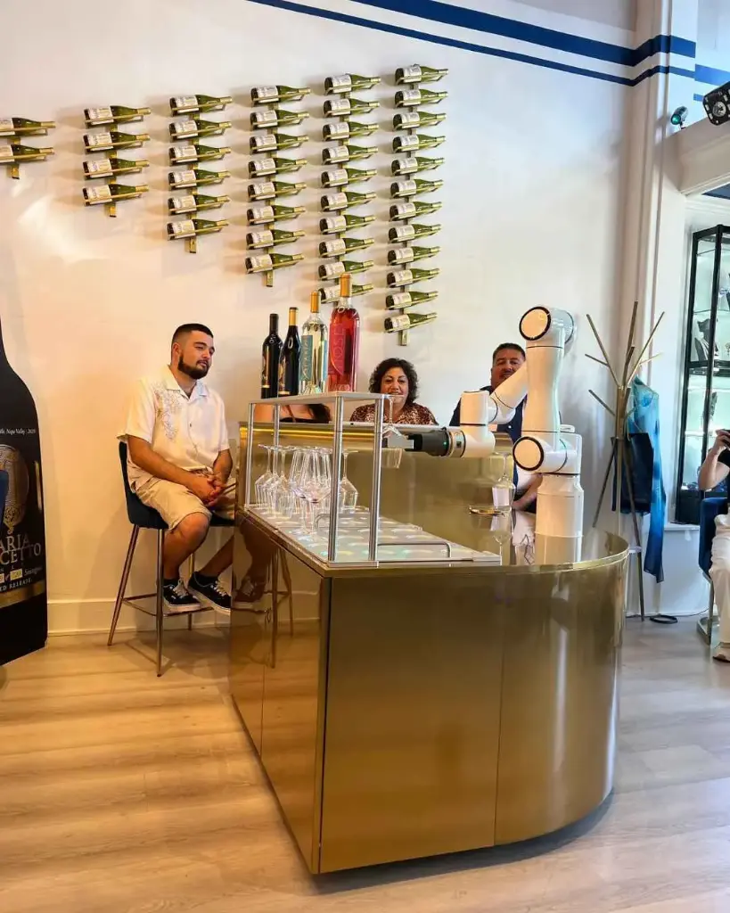 US, California, Napa Valley - Maria Concetto Winery - Wine Tasting With Robot Sommelier